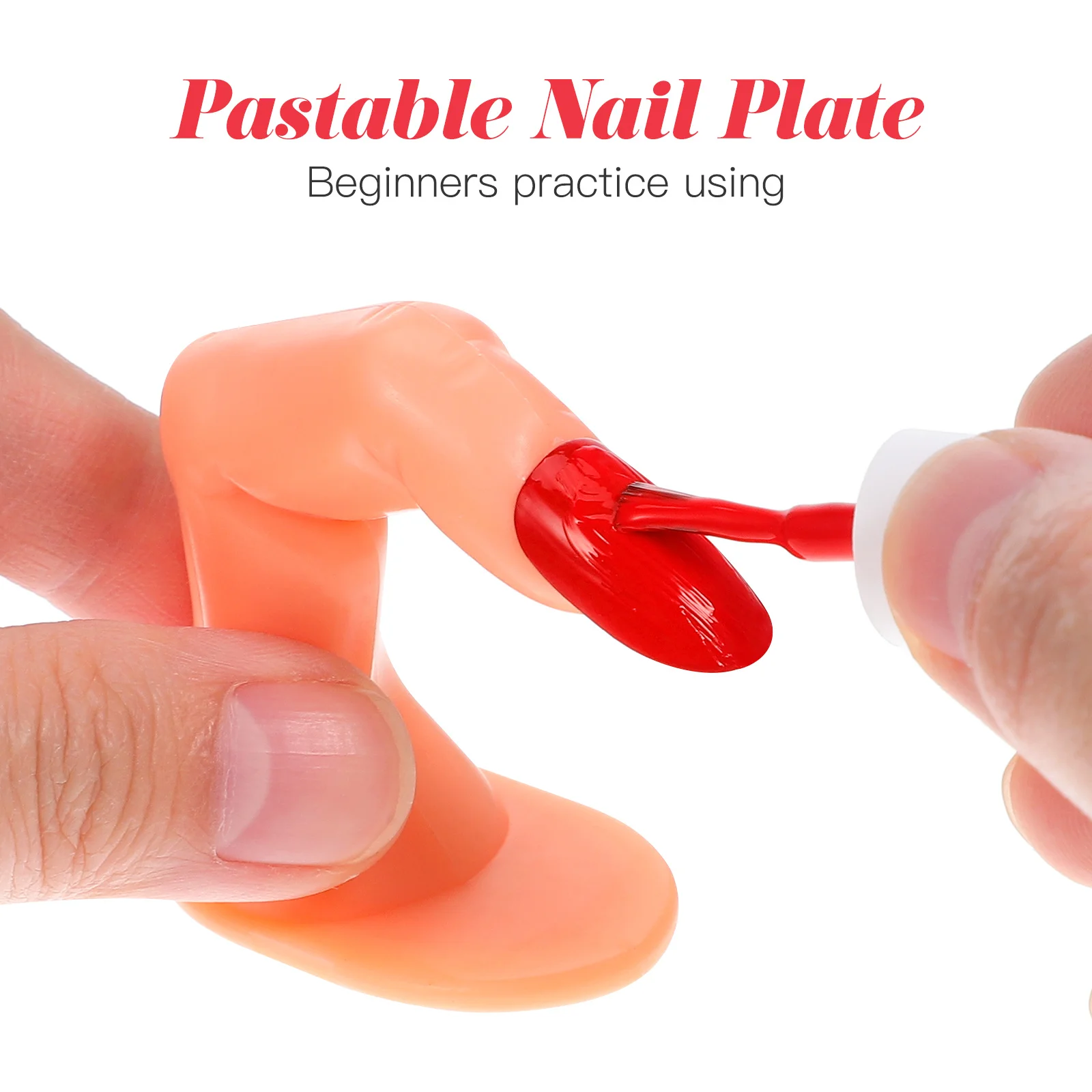 ปลอกนิ้วปลอมสำหรับฝึกทำเล็บอะคริลิค 5 ชิ้น อุปกรณ์ฝึกทำเล็บมือสำหรับผู้เริ่มต้น