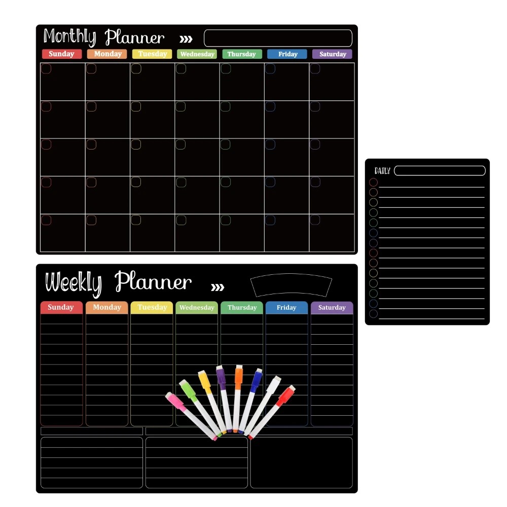 Magnetic Boards Calendar for Refrigerator Monthly Weekly Organizer And Daily Notepad Wall And Fridge Reusable Family Boards