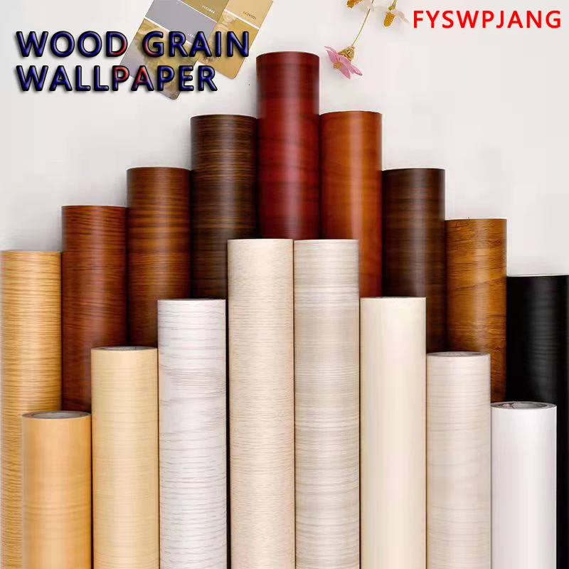 Adhesive Paper for Furniture PVC Wood Grain Wallpaper Vinyl Wall Stickers Home Decoration Living Room Kitchen Decor Bedroom Deco