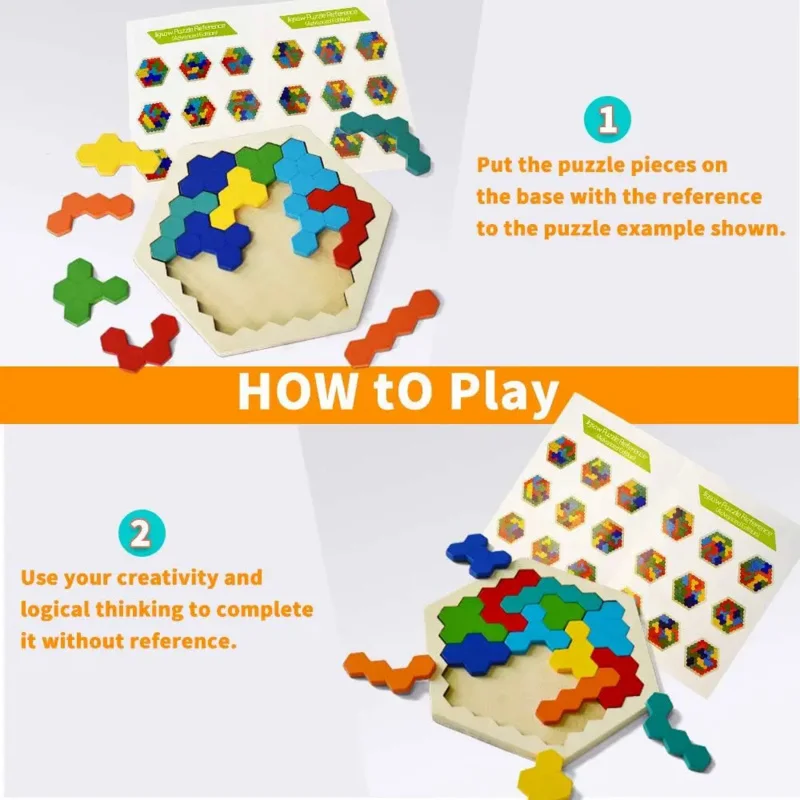 Block Hive Smart 3D Puzzle for Kids, Montessori Educacional Puzzles de madeira, Melhorar o treinamento do cérebro, observação do exercício