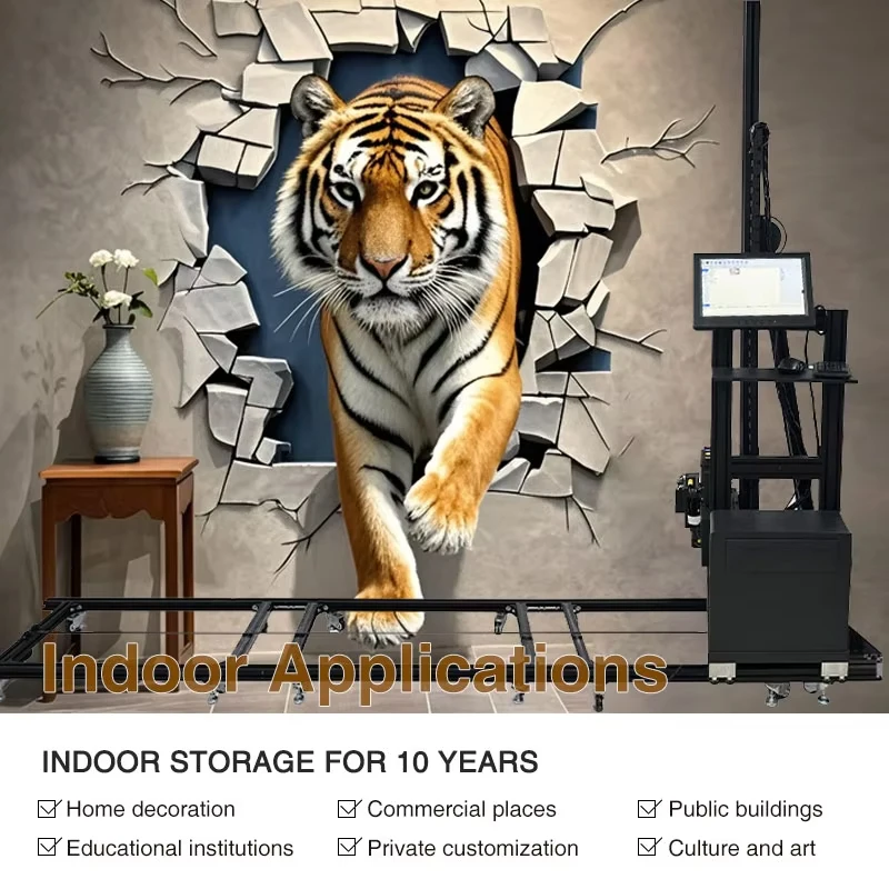 الإيمان التلقائي العمودي ثلاثية الأبعاد آلة طلاء الجدران 3m * 6m خياطة الطباعة طابعة نافثة للحبر مع Dx7 Dx10