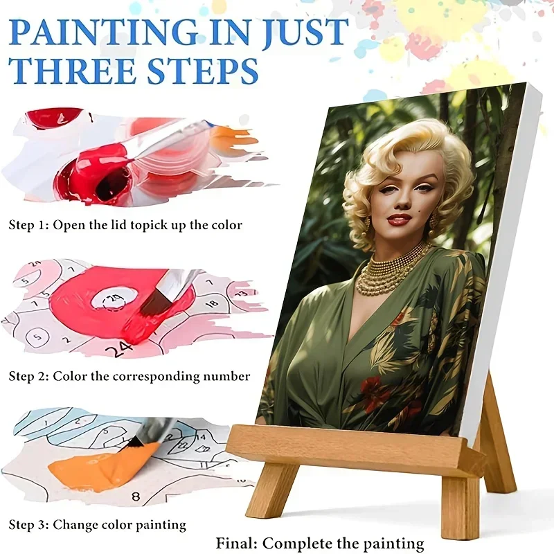 A Adult Paint-By-Numbers Kit for Professional Art Use, Featuring an Easy-To-Learn Design Suitable for Beginners. It Includes Acr