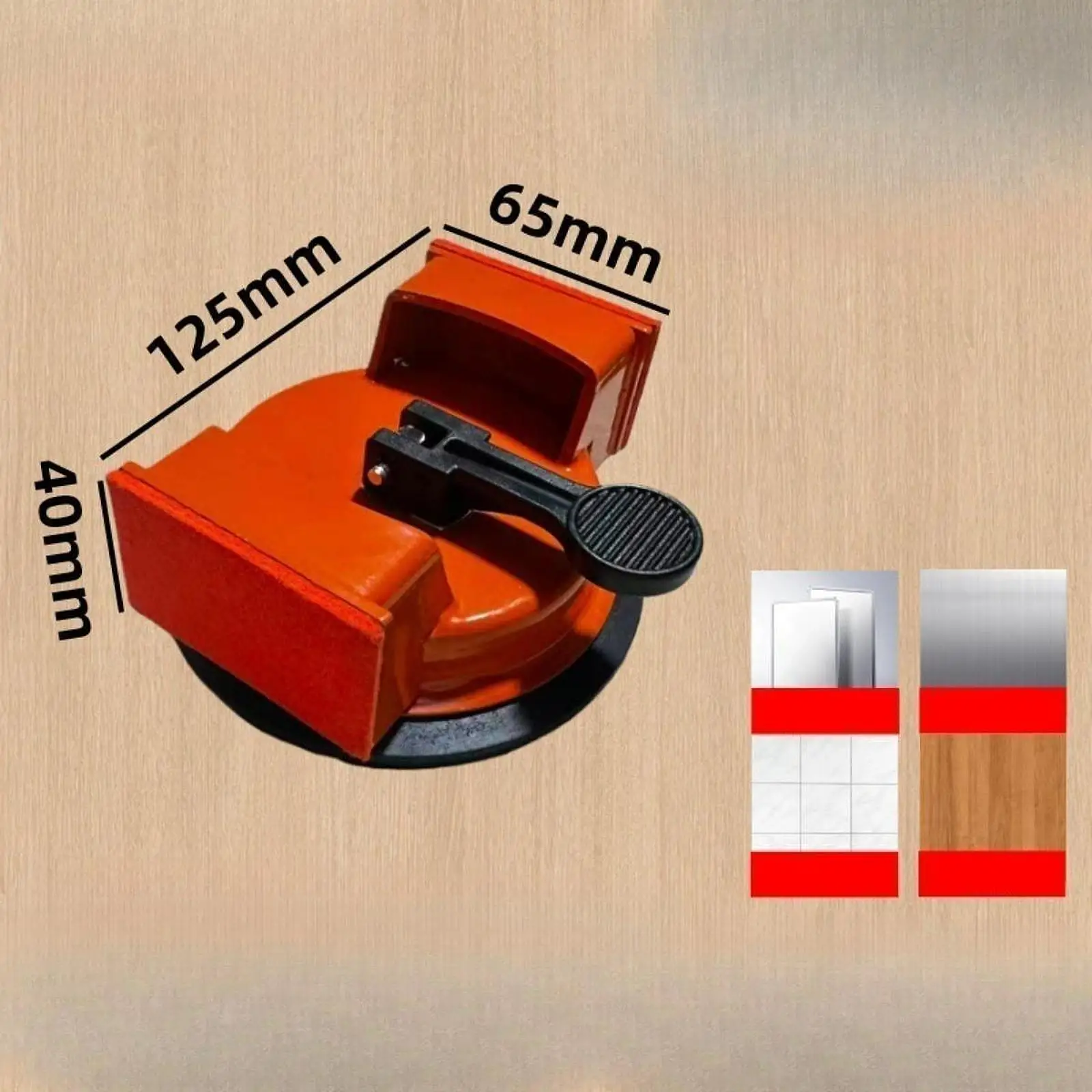 

Multifunctional Plank Grabber Vacuum Suction Cup Floor Fixer Tool Alloy ABS Rubber for Home Professional Use