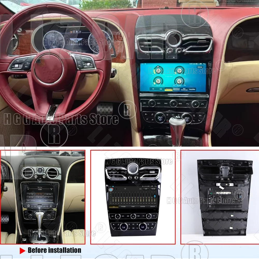 10.9 Inch Multimedia Android 14 Video Player For Bentley Continental GT Flying Spur 2005~2019 GPS Navigation Car Radio Head Unit
