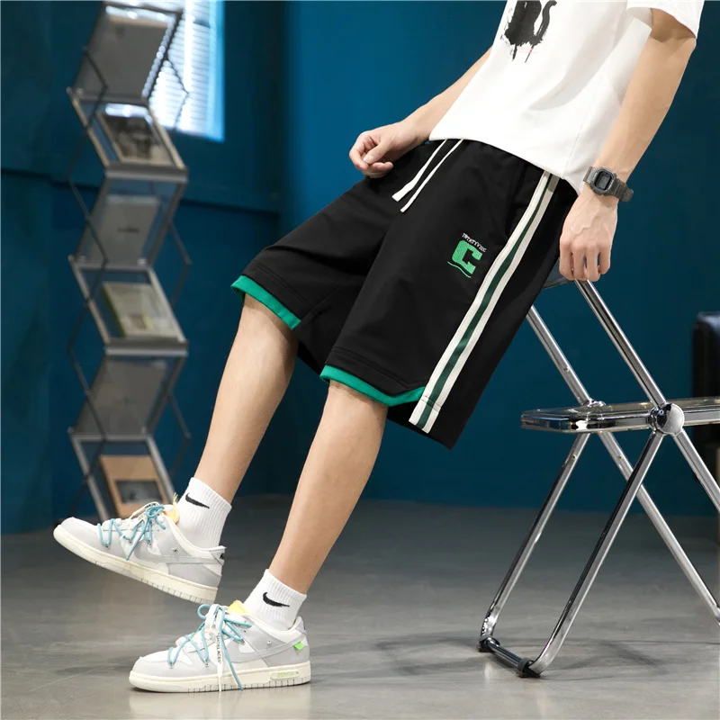 

Summer Thin Spor Boys orts Five-Quarter Length Casual Pants Sli Teenage Polyester Fiber Straight Leg Cool Feeling