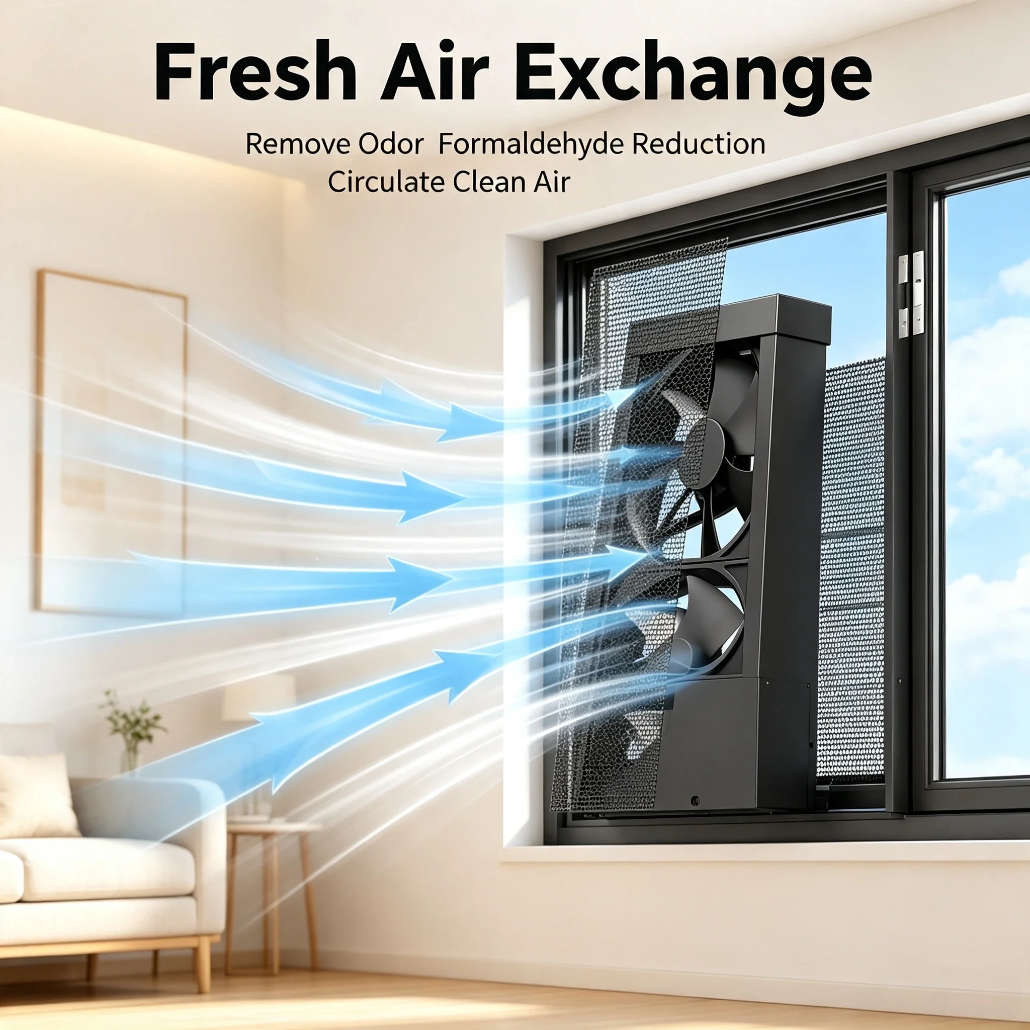 Non-punching Retractable Window Exhaust Fan, Installation-Free Powerful Household Ventilation Fan image 3