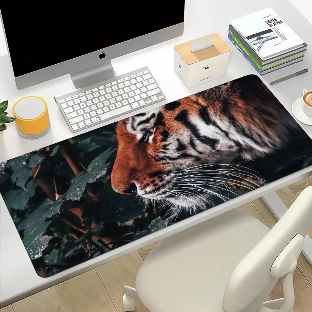 النمر ماوس الوسادة عدم الانزلاق HD طباعة كبيرة الحجم 900x400 مللي متر حصيرة مكتبية لوحة المفاتيح المطاط السجاد الكمبيوتر البساط ألعاب ماوس للكمبيوتر