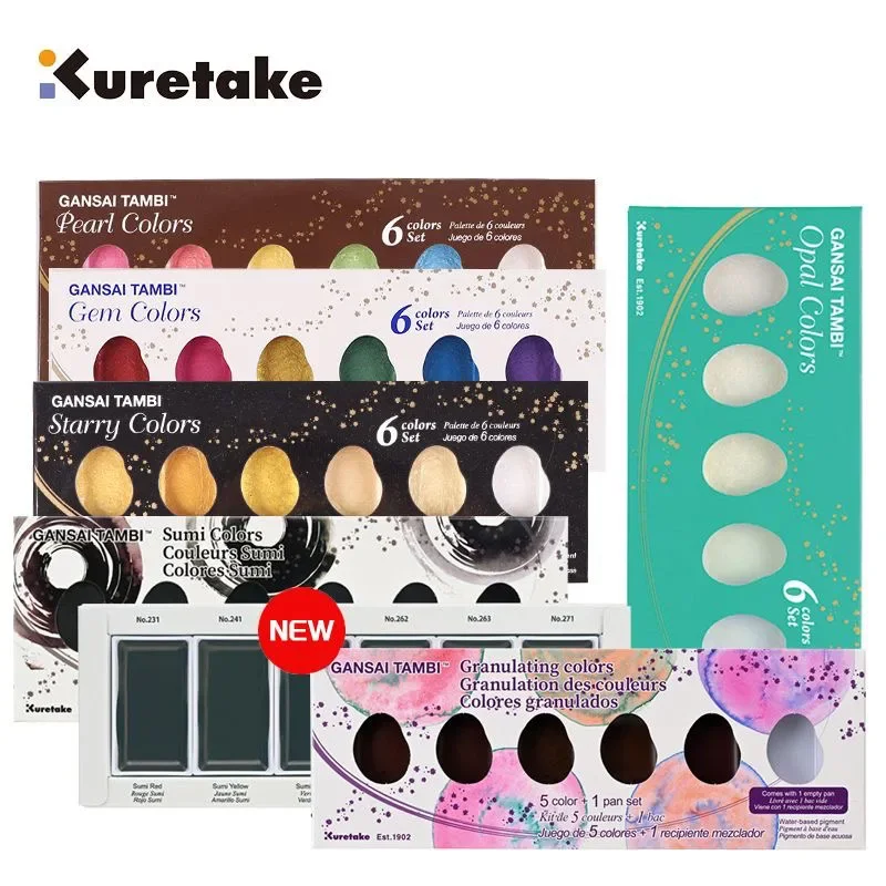 1set Japan Kuretake GANSAI TAMBI, Watercolor Paint for Professional, for Artists and Crafters,Illustrations, Drawing, Lettering