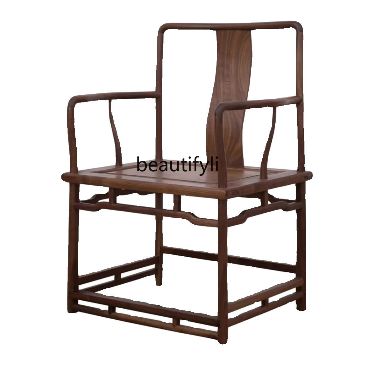 

New Chinese solid wood armchair Old elm paint-free tea chair Office Ming and Qing antique Taishi chair