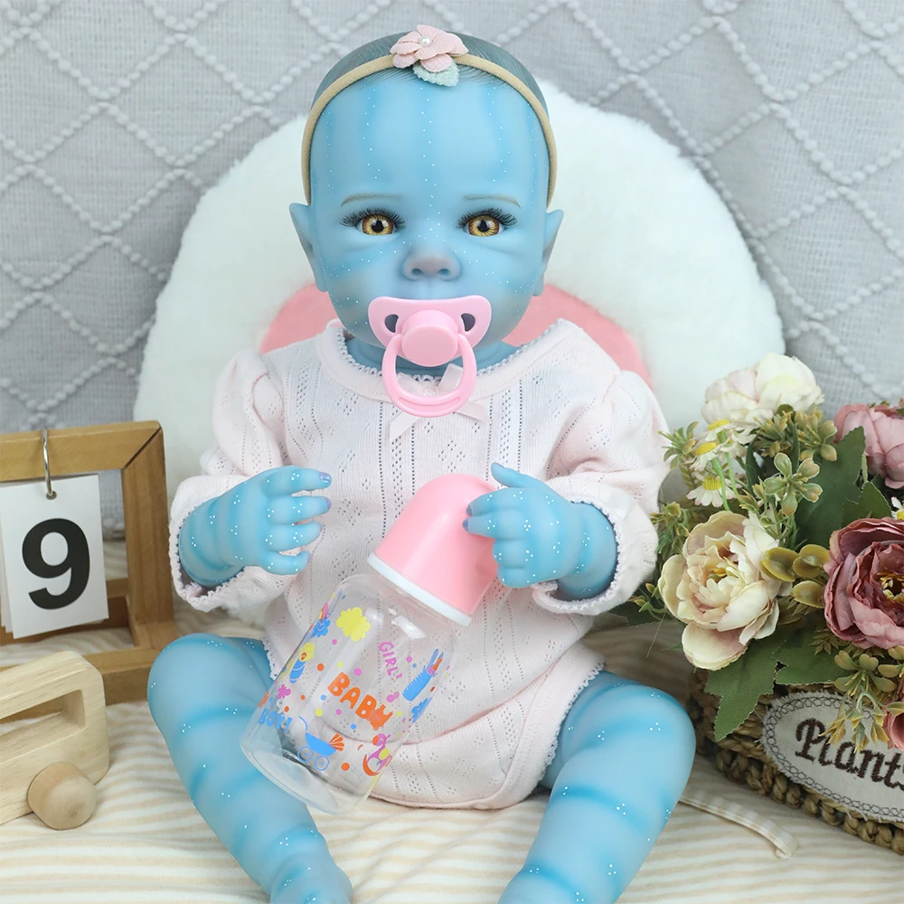 18 inch full body reborn baby blauwe poppen Bettie Avatar pasgeboren babyformaat handgeschilderde 3D huid met zichtbare aderen Mu Sundae Bebes