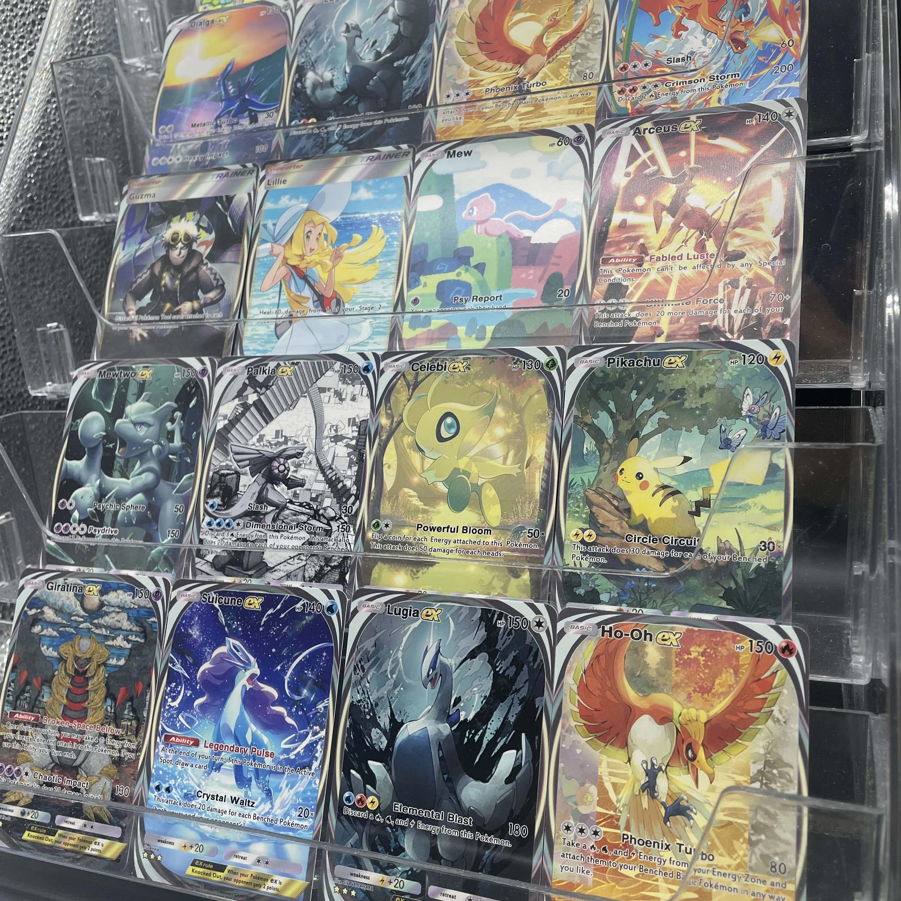 20 قطعة/المجموعة أنيمي PTCG TCG الجيب الإنجليزية جمع بطاقة Pichu Mew Rayquaza Mewtwo Lillie المدربين جامع هدايا الحفلات #2