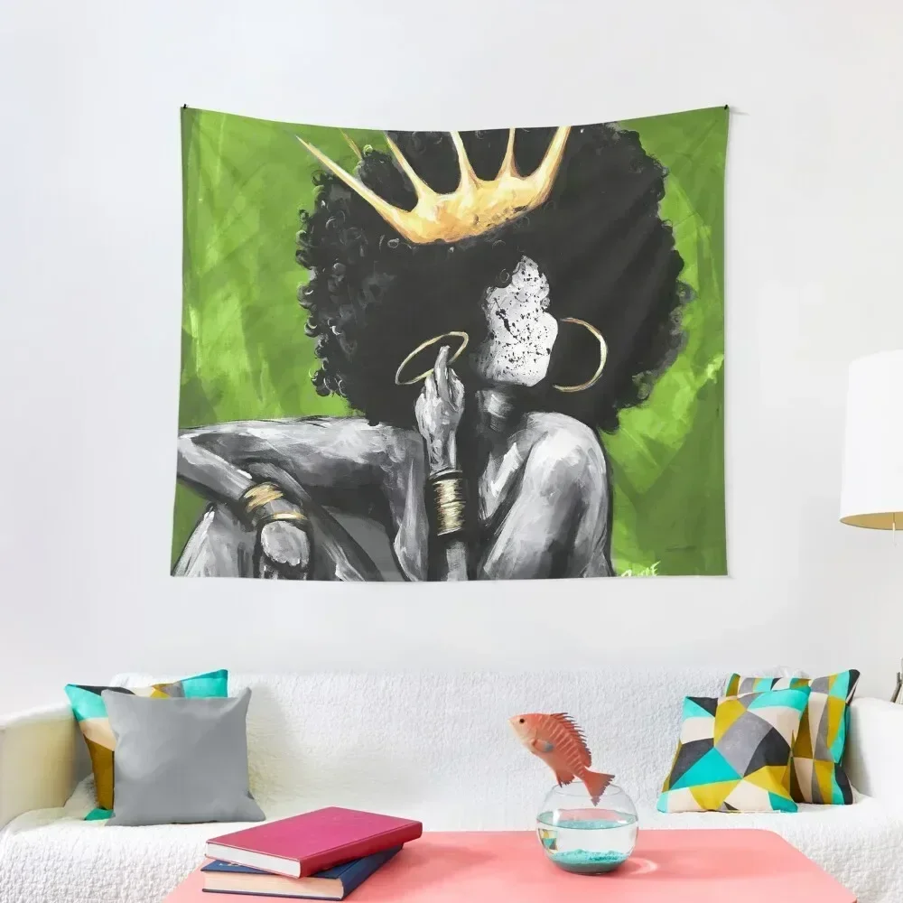 

Naturally Queen VI GREEN Tapestry Outdoor Decoration Cute Room Decor Bedroom Deco Luxury Living Room Decoration Tapestry