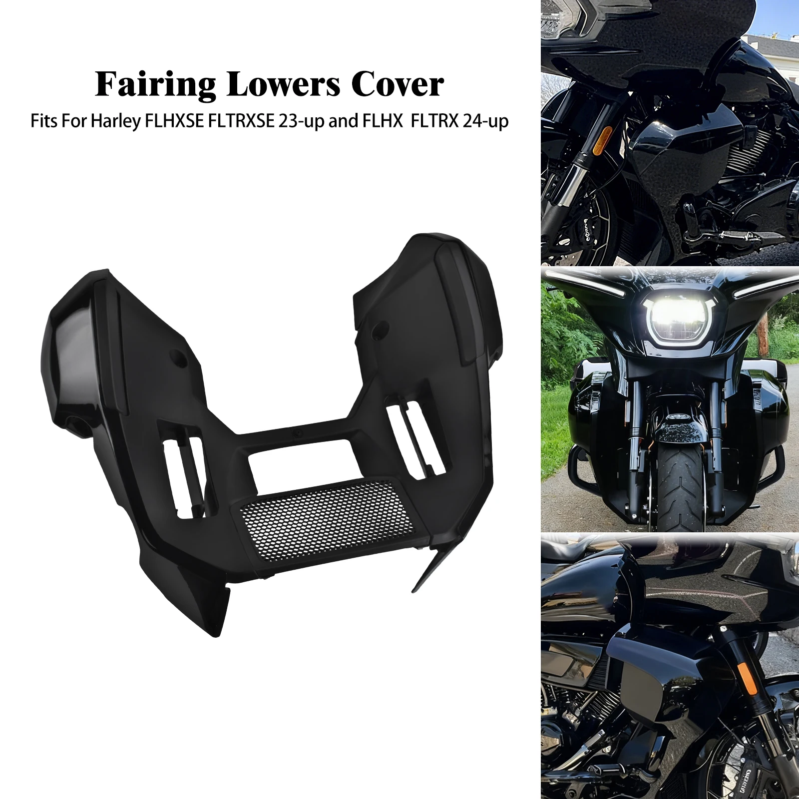 

Motorcycle Fairing Lowers Cover Extended Chin Spoiler Set For Harley Touring CVO Street Road Glide 2023-Up FLHX FLTRX 2024-Later