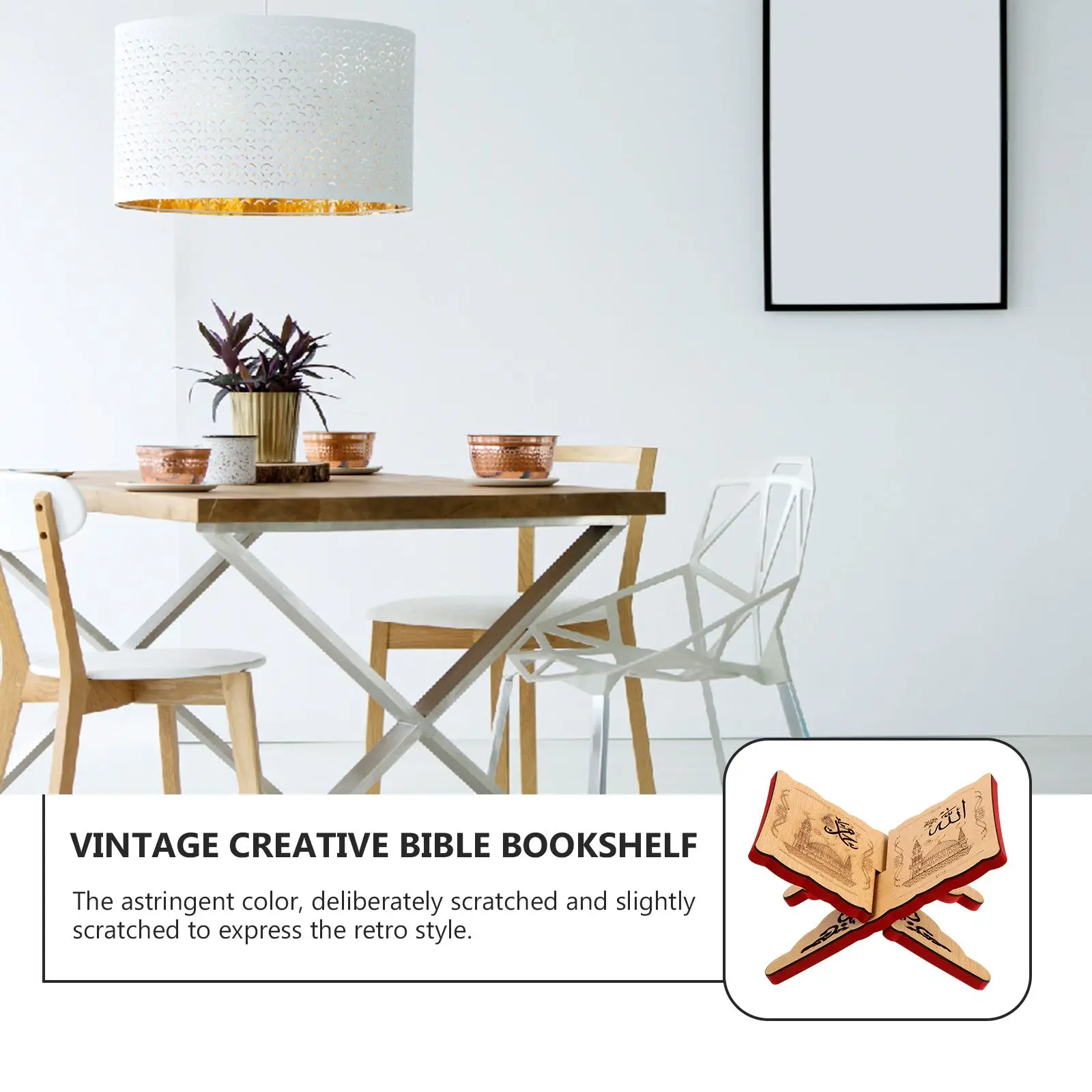 Rak Buku Dekoratif Alkitab Islam Rak Buku Rak Kantor Desktop Klasik Kayu