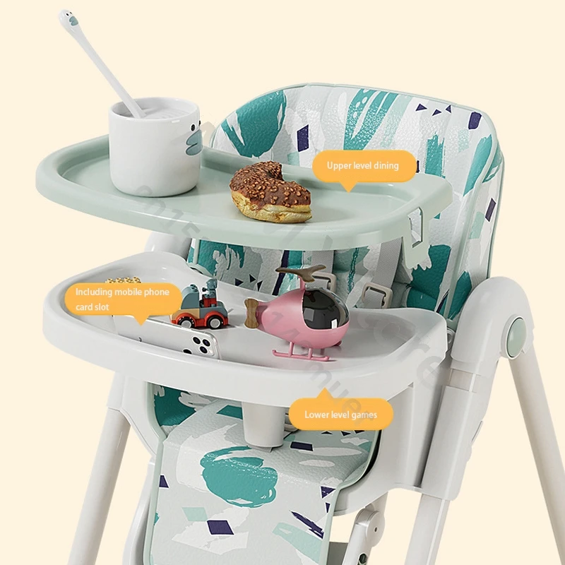 Silla de comedor para niños, asiento de bebé multifuncional, ajustable en altura, plegable