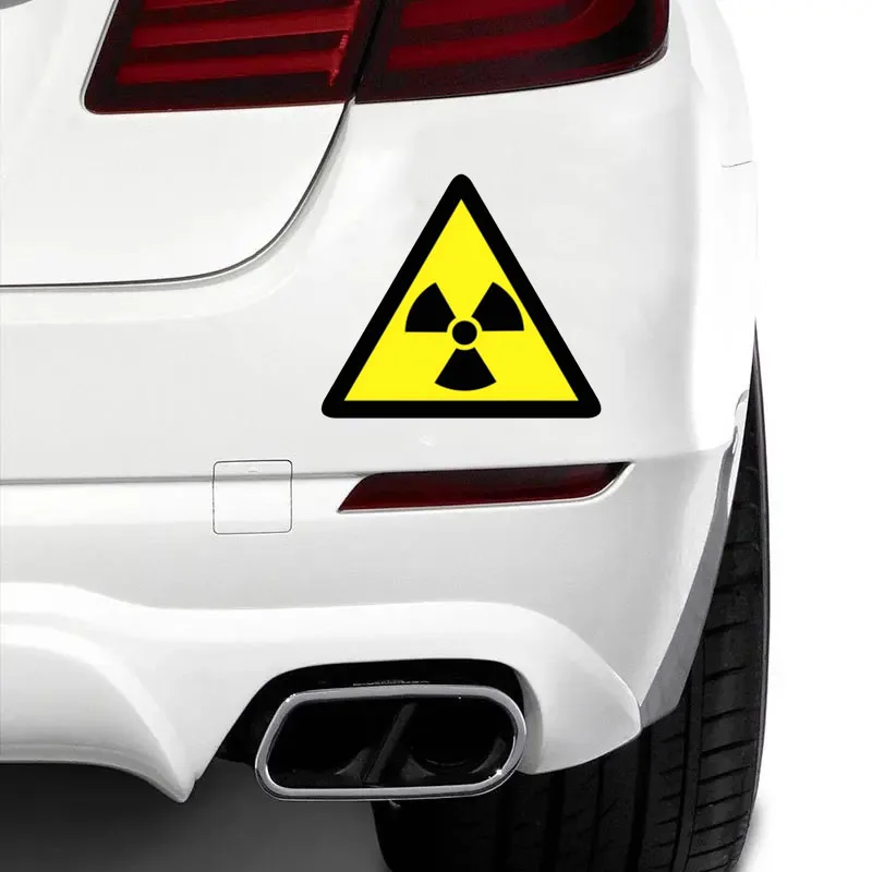 Warning Radioactive Reflective Car Stickers Radiation Protection Stickers Waterproof Sunscreen Vinyl PVC Motorcycle Decal