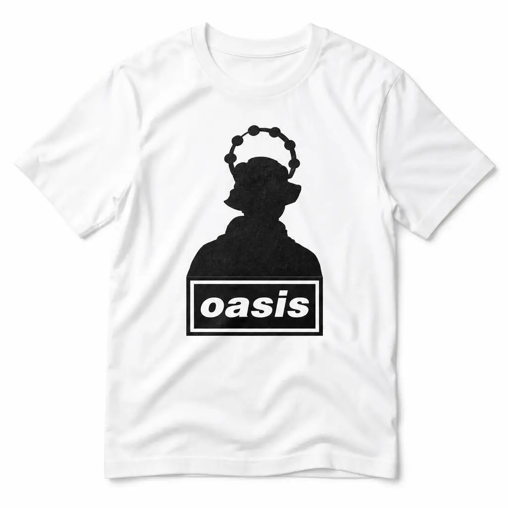 O-Oasis Liam Gallagher Tambourine Shadow Herren-T-Shirt, 100 % Baumwolle, lustiges T-Shirt mit kurzen Ärmeln, Geschenk-T-Shirts. – Detail 1
