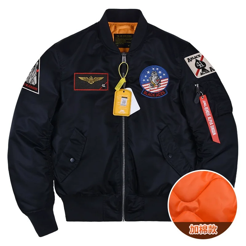 

New Alpha Martin Flight Pilot Jacket Men's Winter Black Emperor Squadron Loose Coat Windproof Baseball Coat Tactical Outerwear