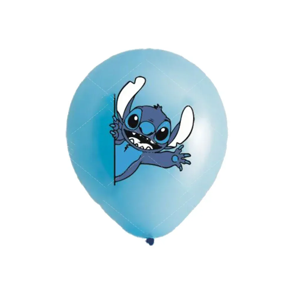 Disney-Juego de globos de látex con temática de Lilo & Stich para niños, suministros de utilería para decoración de fiesta de cumpleaños, Kawaii Stitch, 18 piezas