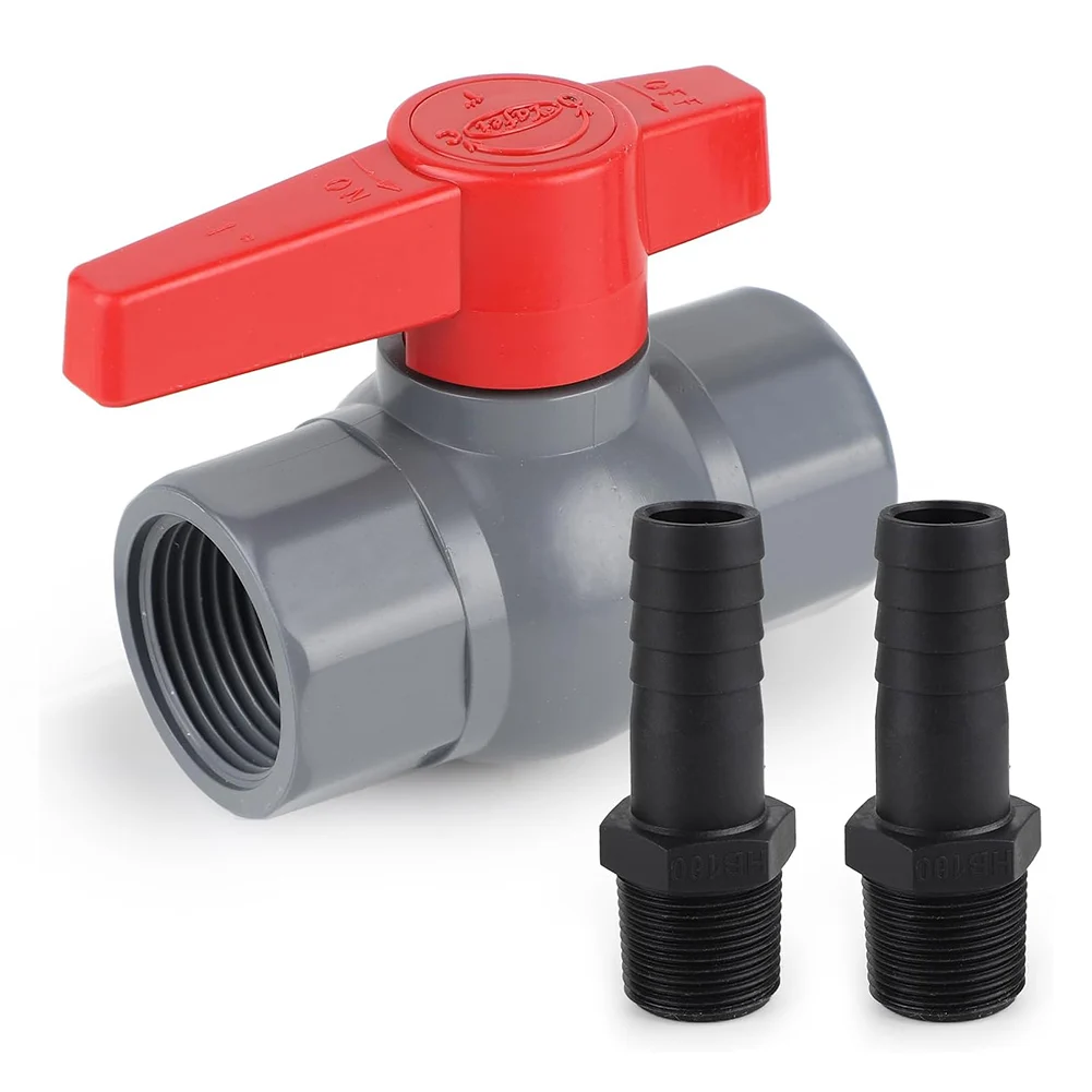 Efficient Hose Connector Ball Valve PVC Construction 1 Inch and 1 1/4 Inch for Optimal Water Flow in Various Systems