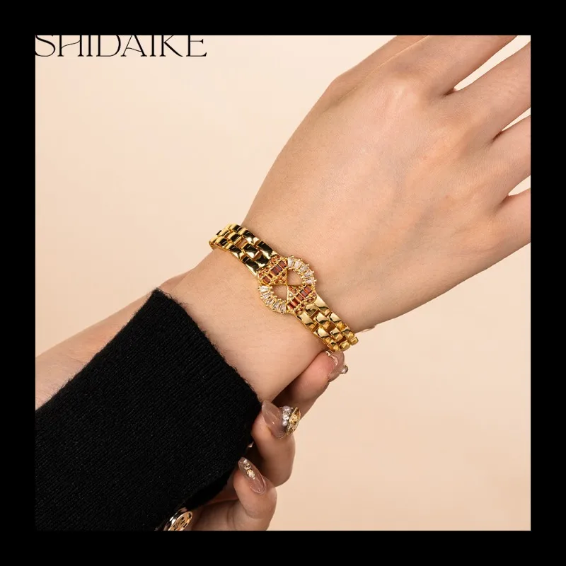 

Великолепный браслет для ужина, ювелирные изделия, браслет с инкрустацией цирконом класса ААА, атмосферный браслет, модный и продвинутый