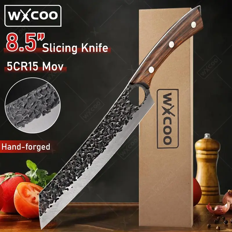 

WXCOO Meat Cleaver Vegetable Slicer Chef's Knife Professional Kitchen Knives Stainless Steel Bone Chopping Knife Wood Handle