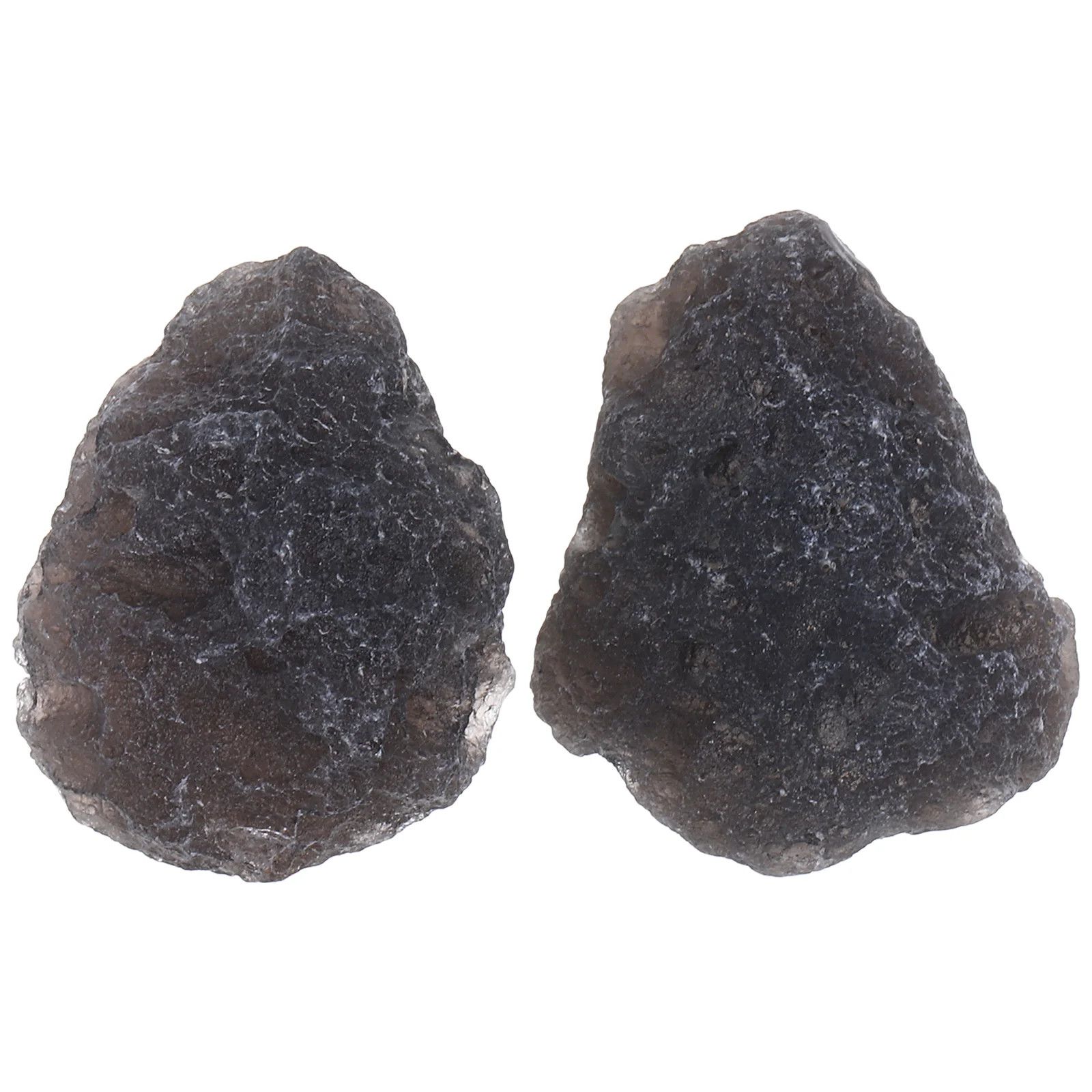 2 Pcs Scientific Meteorite Specimen Teaching Rough Stone 400X300X200CM Ornament Black Student