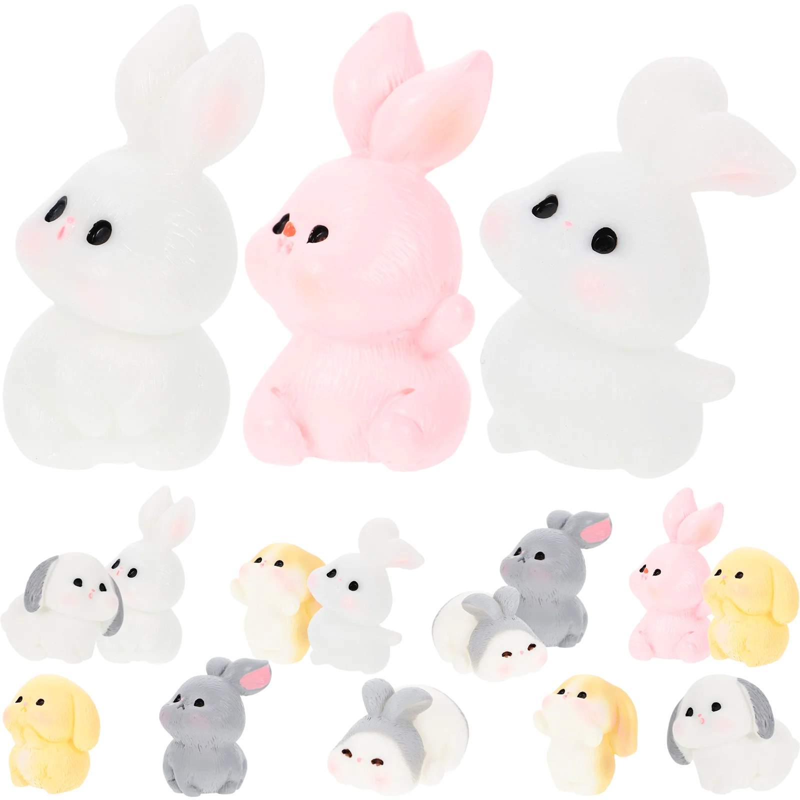 

Mini Bunny Figurines Resin Craft Lightweight Micro L nament Miniature Rabbit Decor Garden Statue Bonsai Plant Adorable