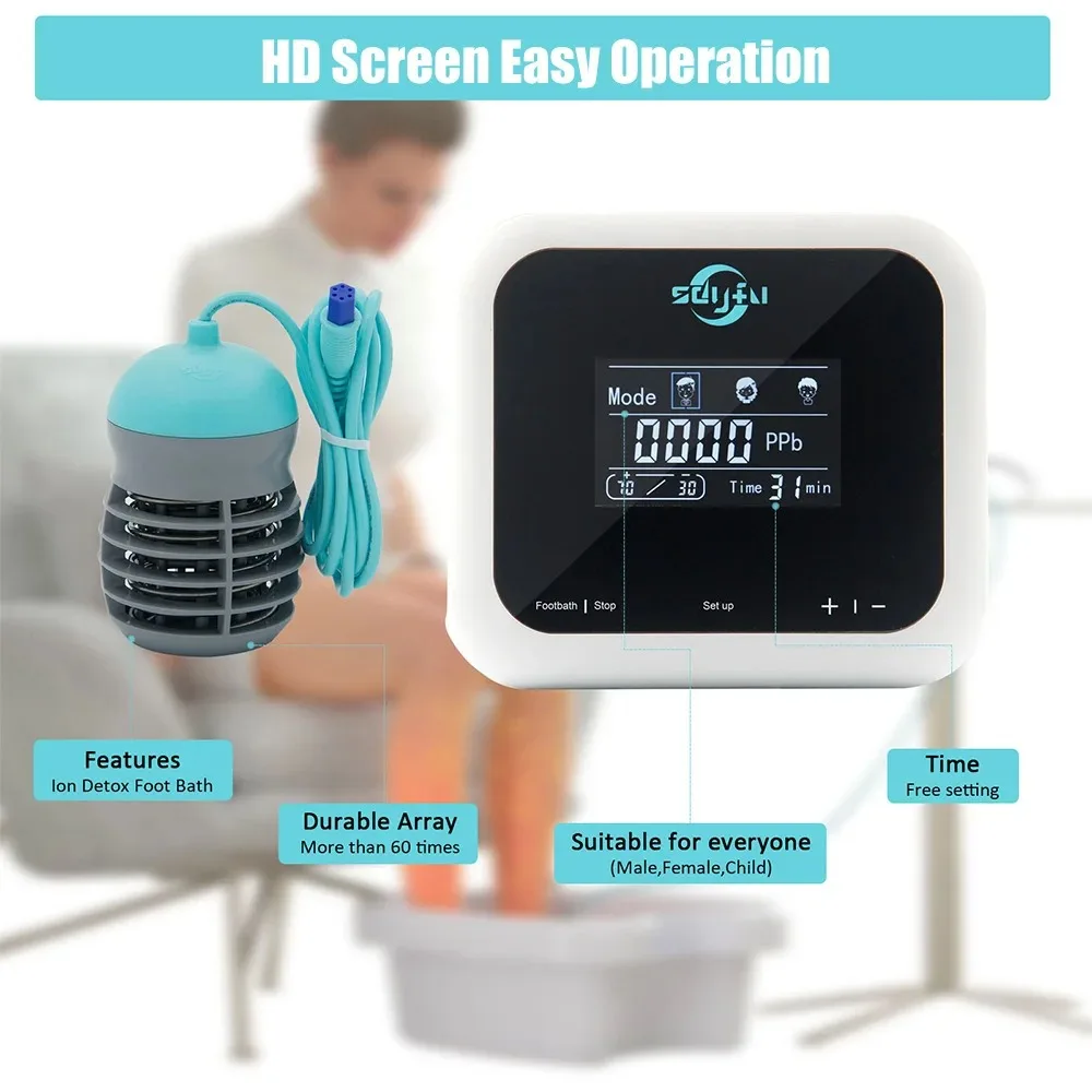 Detox Ionic Footspa Bath เครื่องนวดเท้าอ่างล้างหน้าอาร์เรย์ไอออน Aqua Health Spa Therapy Detox นวดการไหลเวียนโลหิต