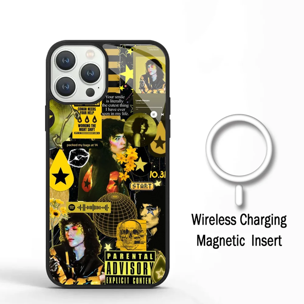 Conan Gray Found Heaven Phone Case For IPhone 11 12 13 14 15 Plus Pro Max Mirror Acrylic Cover For Magsafe Wireless Charging