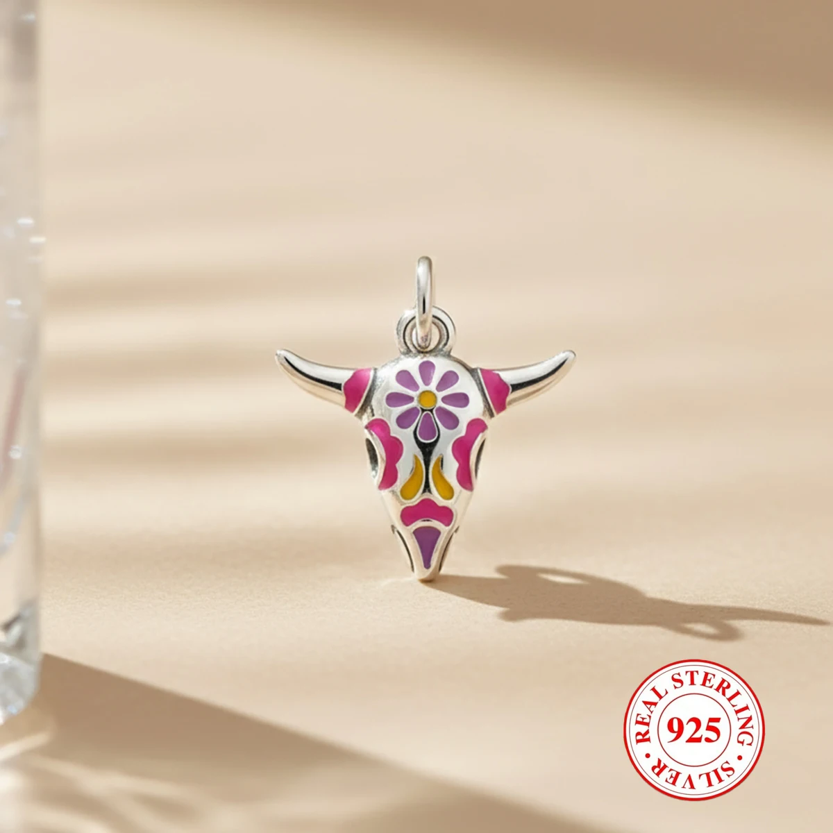 

﻿ 1pc S925 sterling silver Color Calf Pendant, DIY pendant for necklace and bracelet,Unique and Luxury style pendant for woman