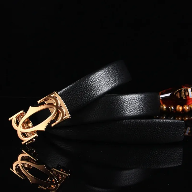 Wide New Style Korean Version Fashion All-match Men\'s Leather Belt Business Automatic Checkoff Full-Grain Leather Waistband