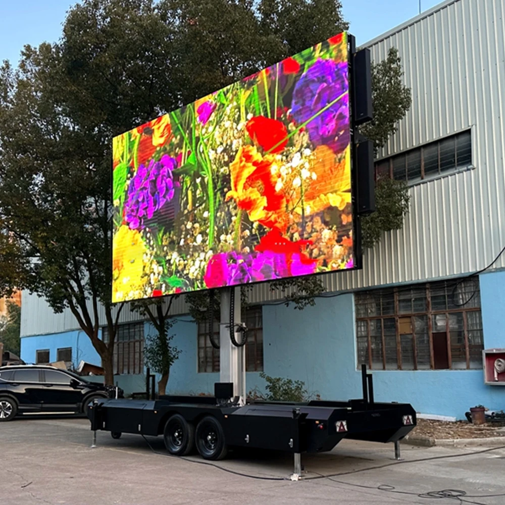 Outdoor Mobile Advertising LED Screen Trailer Vehicle Van Mounted P6 P8 P10 LED Display Trailer
