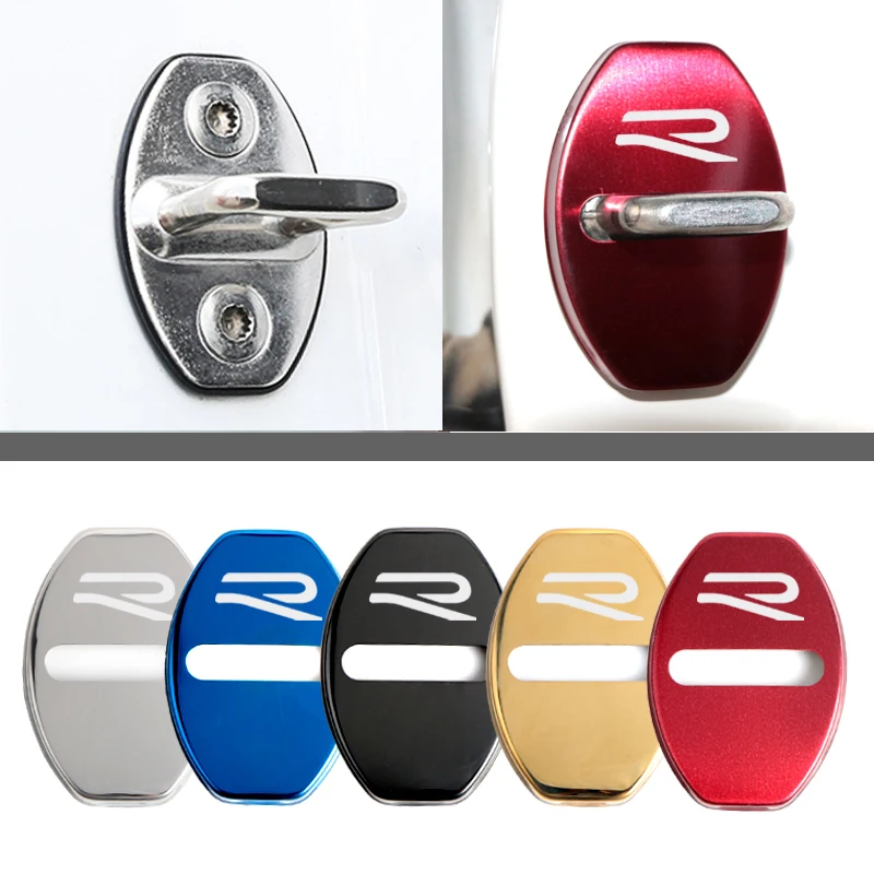 Door Lock Decoration Rust Protection Stainless Steel Cover New R logo for VW Volkswagen Golf 8 MK8 Accessories