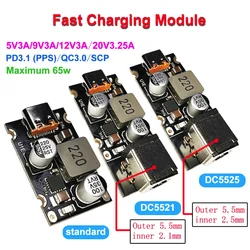 PD65W Fast Charging Module Type-C Interface PD3.1 PPS Fast Charging QC3.0 SCP Fast Charge Step-Down Power Module Mobile