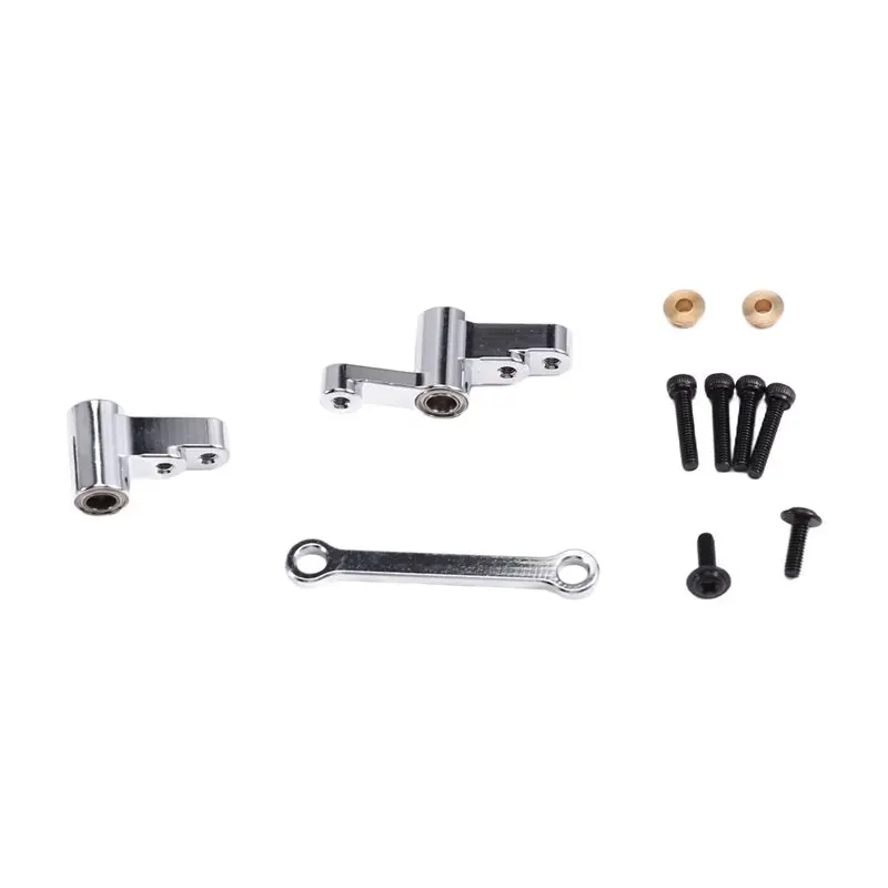 Per MJX 1/14 14301/14302 14303 14304 RC Auto Sterzo Anteriore Assemblaggio + Cuscinetti Kit-Argento Aggiornamenti Set di Accessori