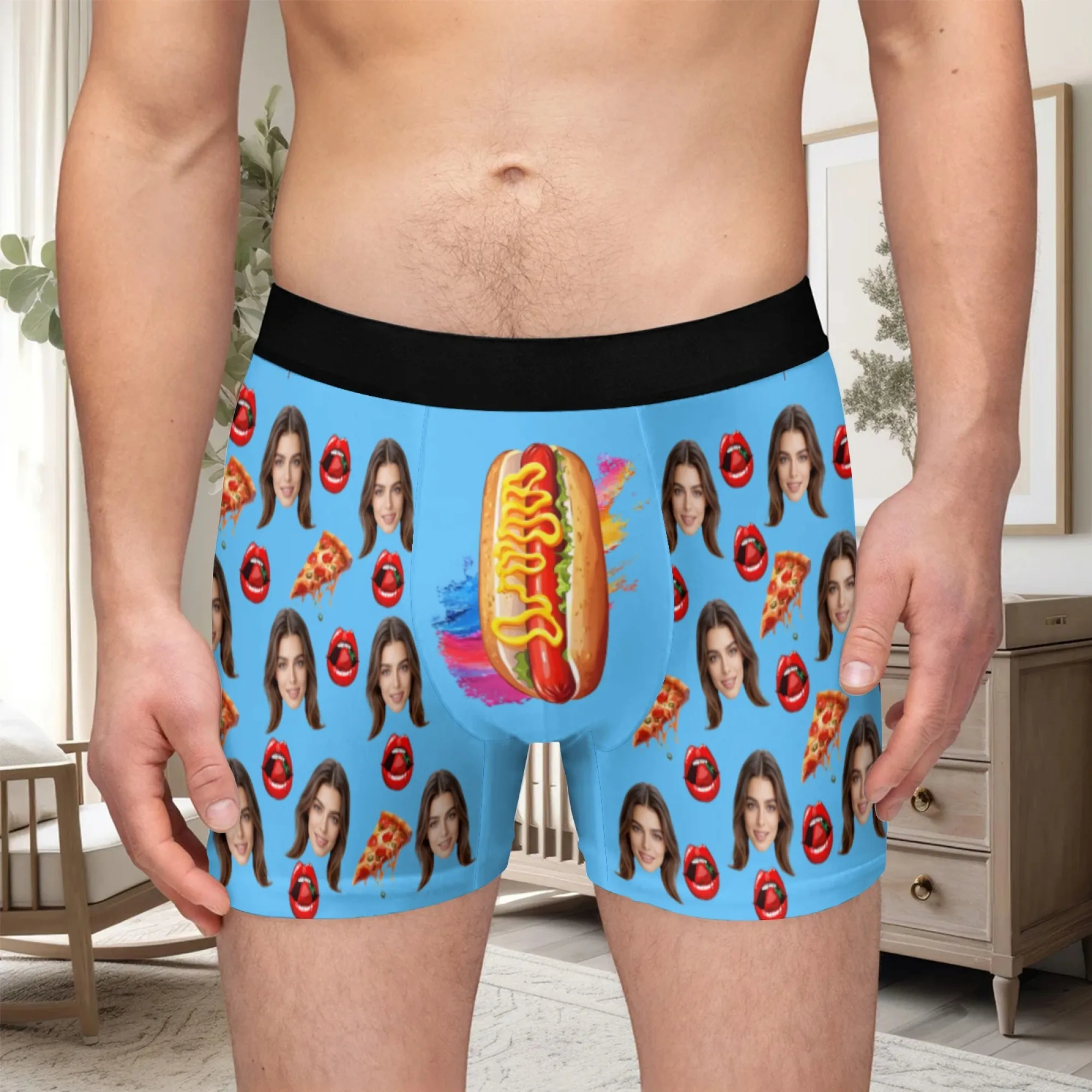 Personalized Face Photo Underwear Custom Heart Boxer Briefs Men Briefs Gift For Husband Anniversary Gift for Dad