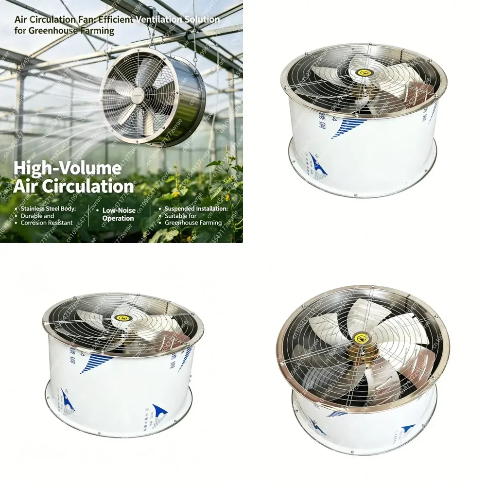 16 Inch 400 Type Electric Stainless Steel Agricultural Cooling System Circulating Fan Suitable for Greenhouse Ventilation