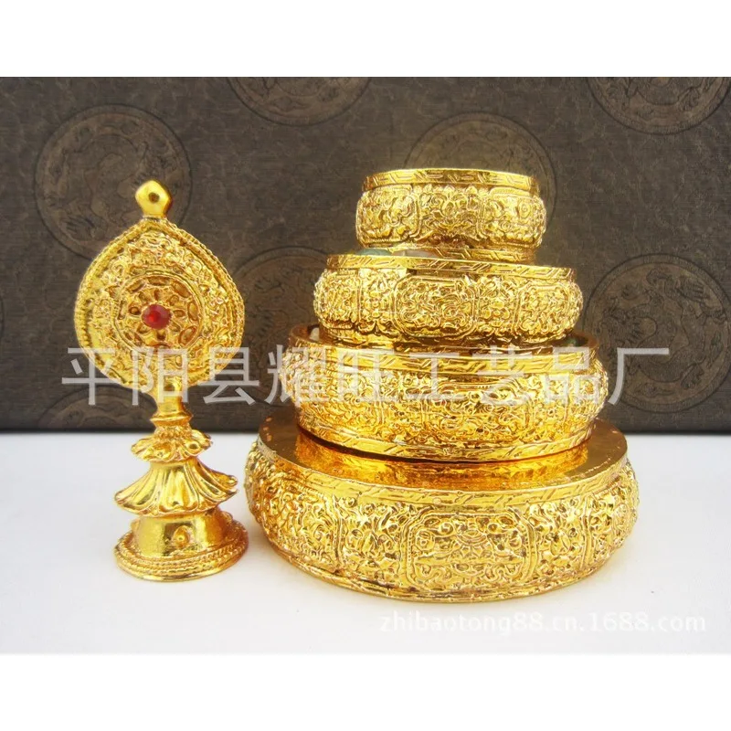 4inch Alloy Manjaplat Manjara Four-Row Accumulation of Merit and Blessing Handicrafts