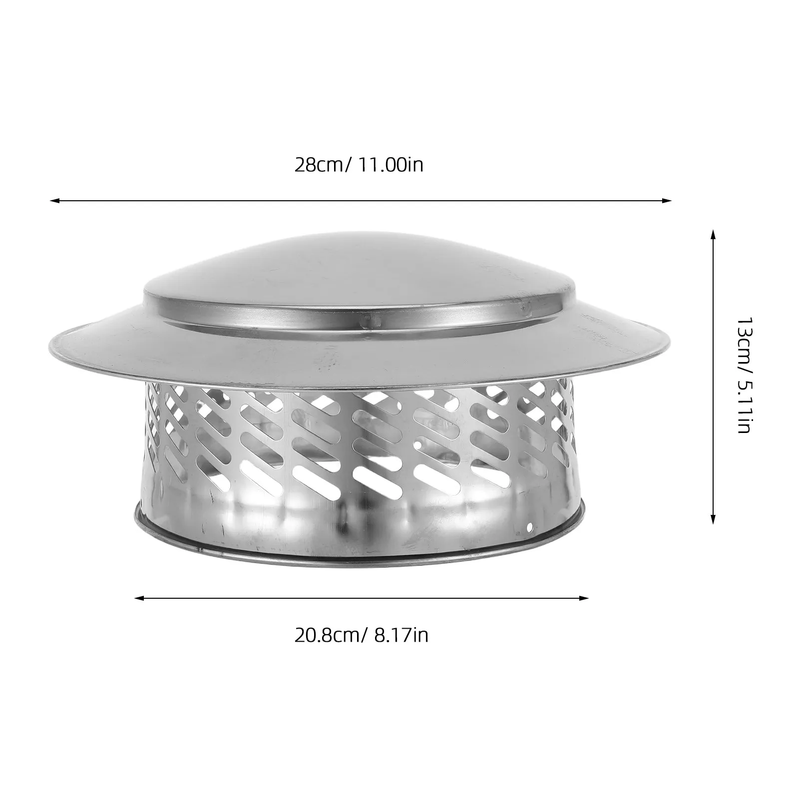 Round Stainless Steel Chimney Cap 8 Inch Cone Top Roof Exhaust Rain Cap Vent Cover Fireplace Flue Chimney Pipe