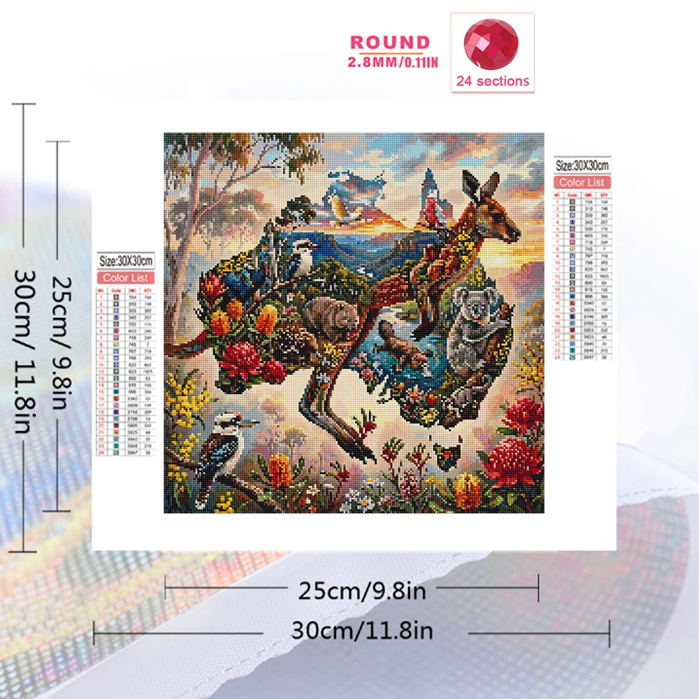 EverShine New Arrival Kangaroo Diamond Painting Kara Picture Rhinestones Beaded Mosaic Bird DIY Embroidery Flower Handicraft