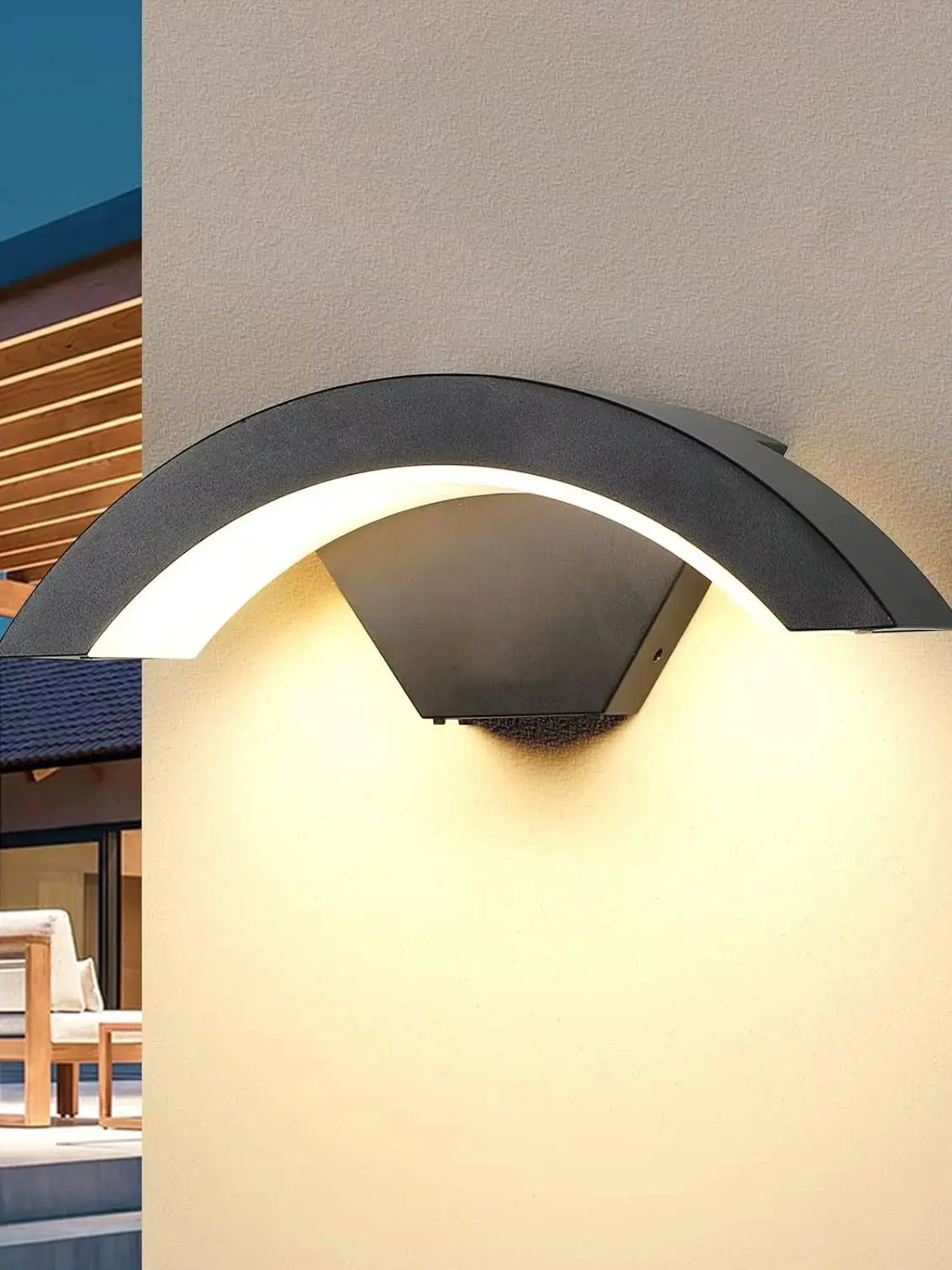 24W LED moderne buitenwandkandelaars, warm wit 3000K LED-wandlamp, buitenwandlamp voor terrastuinen pad - afbeelding 2