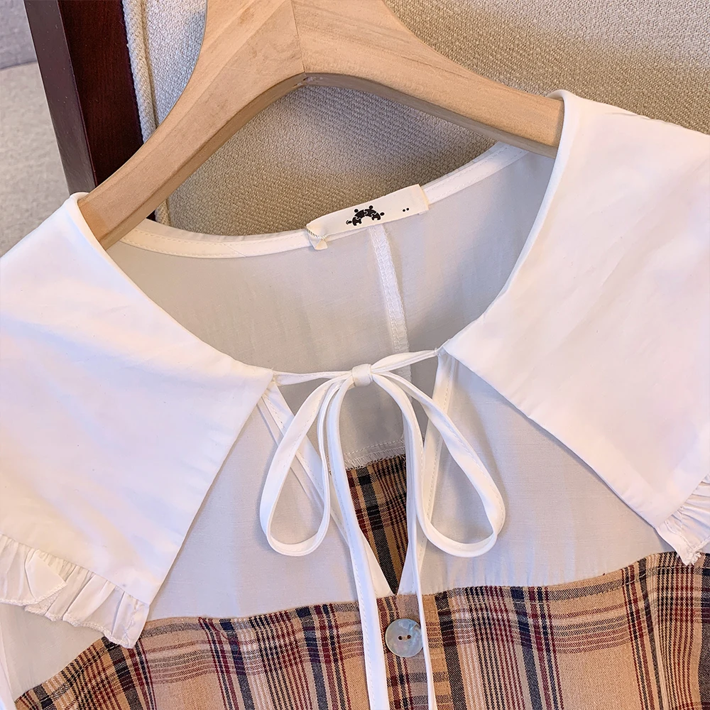 Summer Plus Size Women's Casual Dress Doll Collar Loose Cardigan Mid-length Dress 2025 New Women's Clothing School Style Large