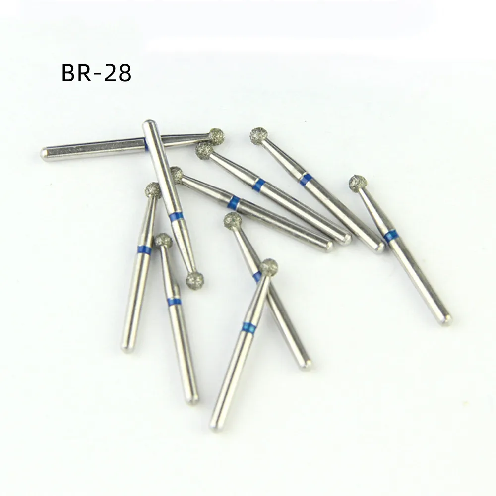 50pcs BR-28 Dental Diamond Ball Burs for High Speed Handpiece Polishing Teeth Whitening Tools Dentist Clinic Tool