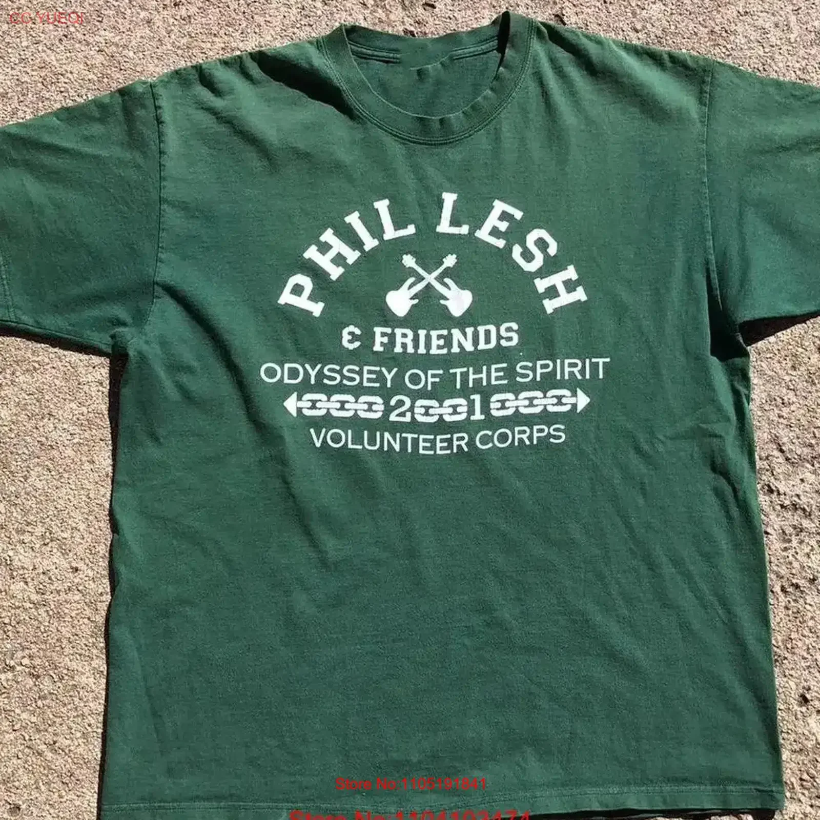 قميص VTG الأساسي Phil Lesh Green T للجنسين جميع المقاسات 1F1129 عتيق مغسول موضة متعددة الاستخدامات ملابس الشارع الشهير كاجوال