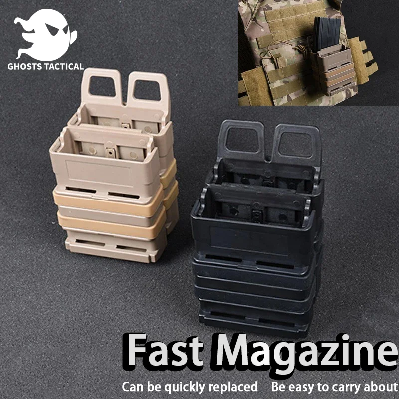 

Tactical New 2 PCS 5.56 Fast Mag Holder Molle Quick clip hunting accessories AR15 rifle pistol Glock 17 magazine Pouch Easy Take