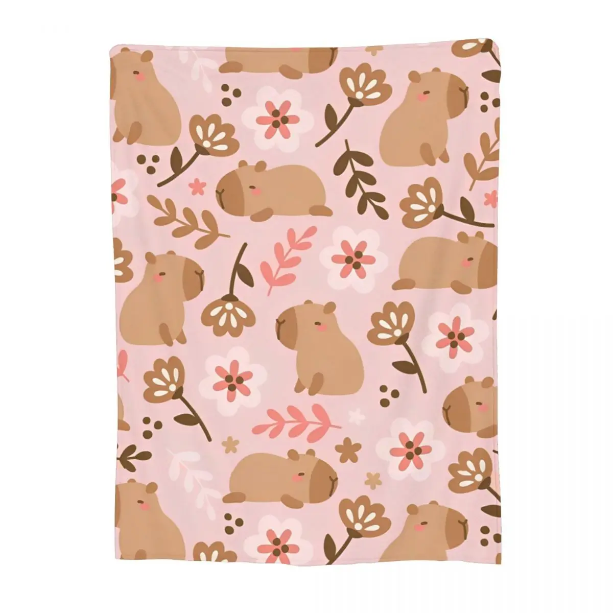 Cute Capybara Velvet Throw Blankets Blanket for Home Travel Ultra-Soft Bedding Throws