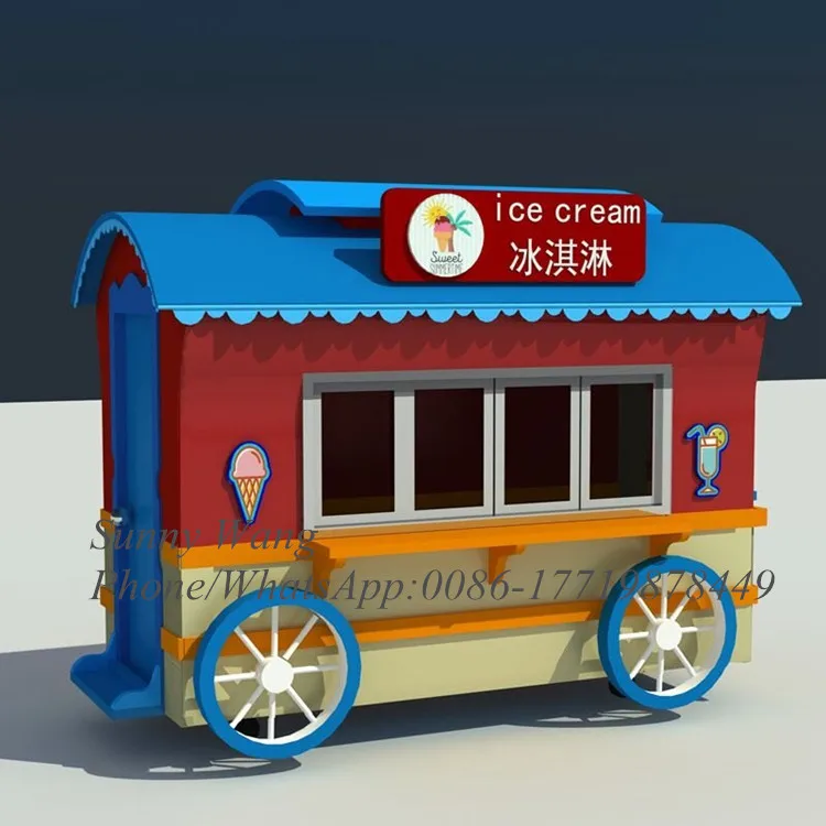 2023 New Arrival Mobile Caravan Crepes Car Conssion Hamburger Food Truck Fast Vintage Bbq Square Food Vending Truck