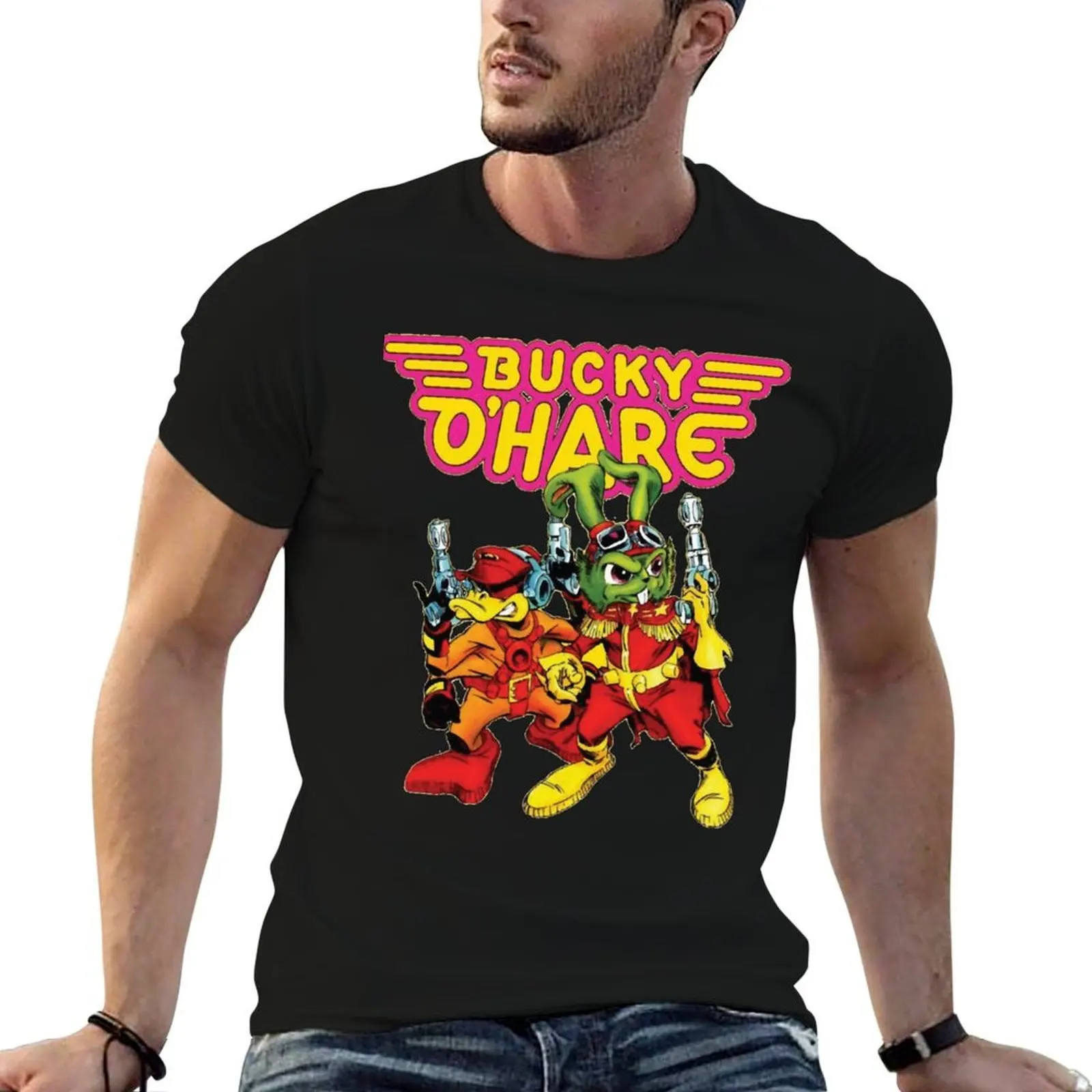 

Bucky O&x27;Hare Retro T-Shirt anime t shirts oversize t shirts for man slim fit T-Shirt