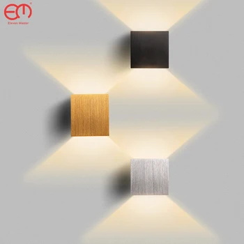6w para cima e para baixo lâmpadas de parede ouro prata led alumínio luz parede led para o quarto sala estar corredor ouvir iluminação